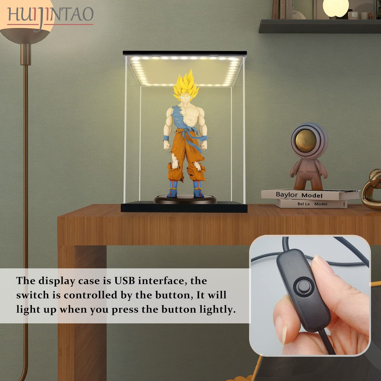 - Huijintao Clear Acrylic Display Case With Led Light | Dustproof Showcase For Toys & Collectibles -