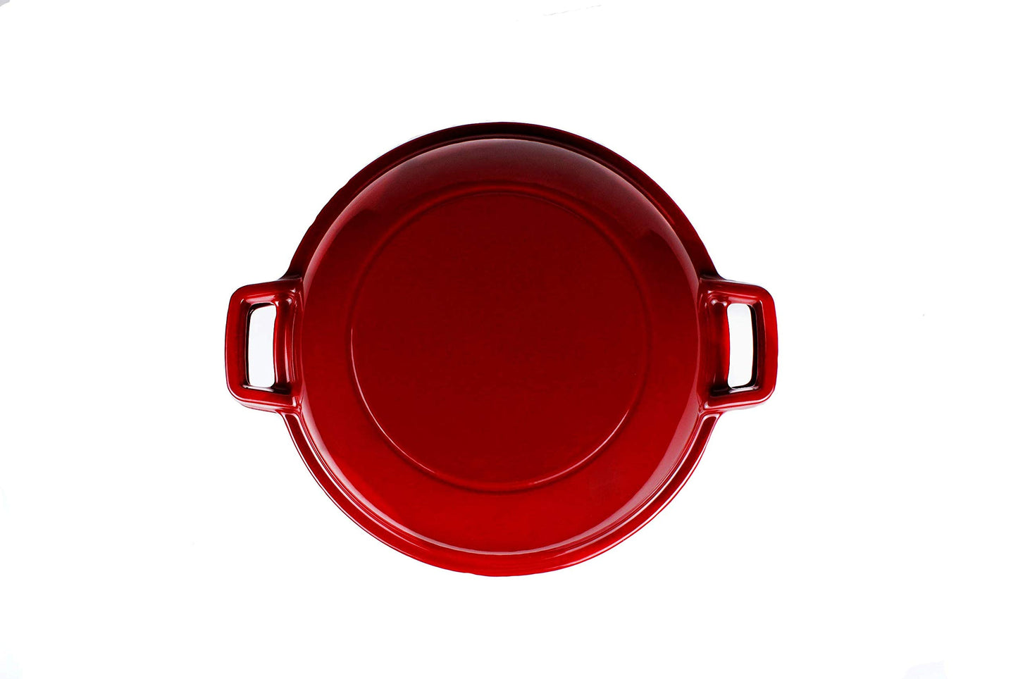 - Pinnacle Cookware  | 4.73 Litre / 5 Quart Enameled Red Cast Iron Double Dutch Oven -