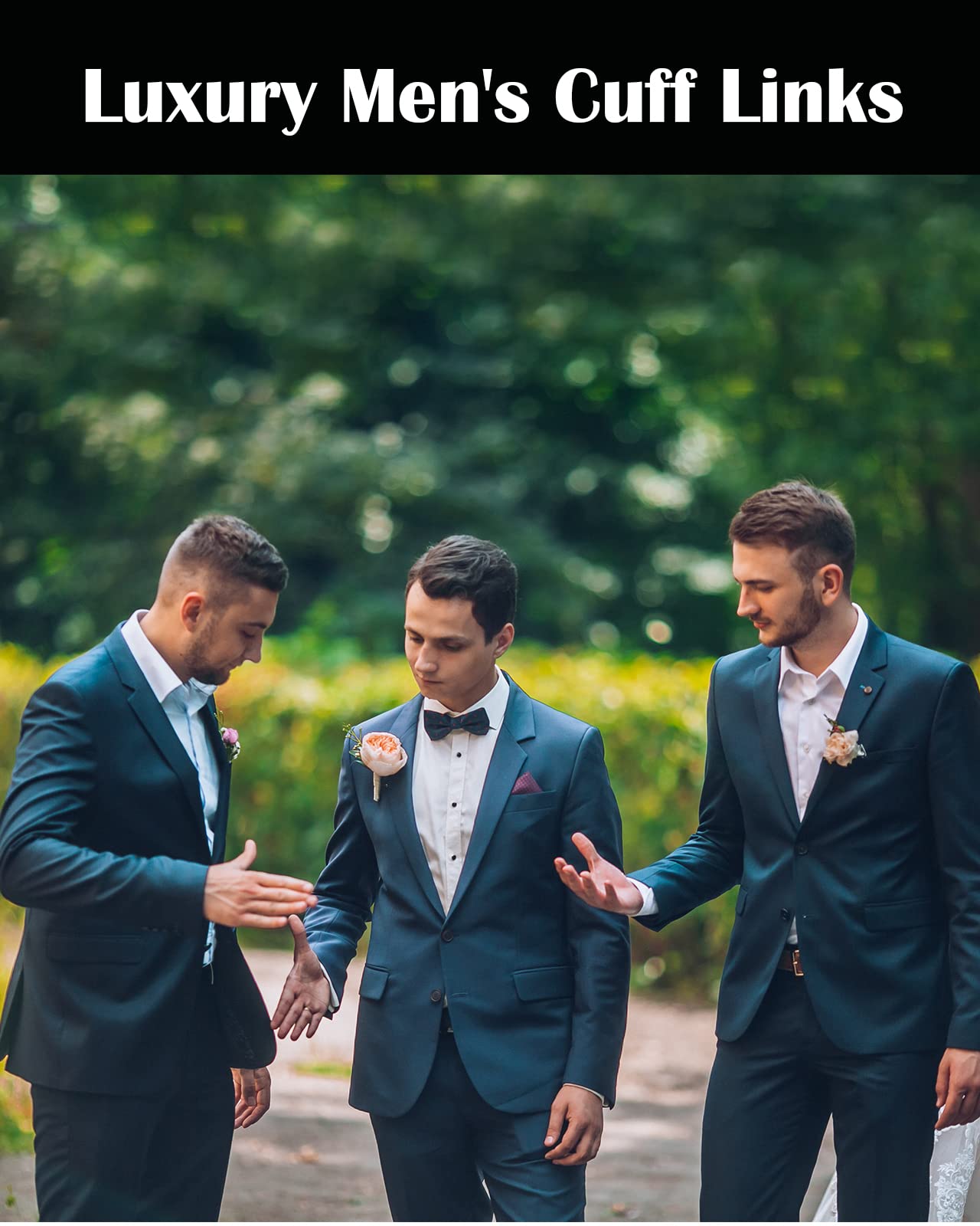 - Lictin Men's Cufflinks Cuff Links for Men | 5 Pairs Stainless Steel Classic Tone Cufflinks -