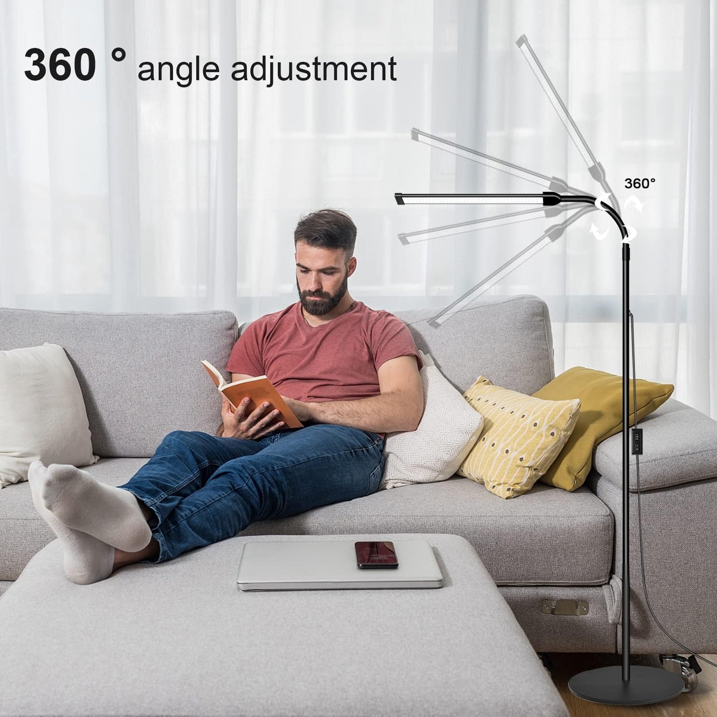 - JCOTTON LED Floor Lamp for Living Room -