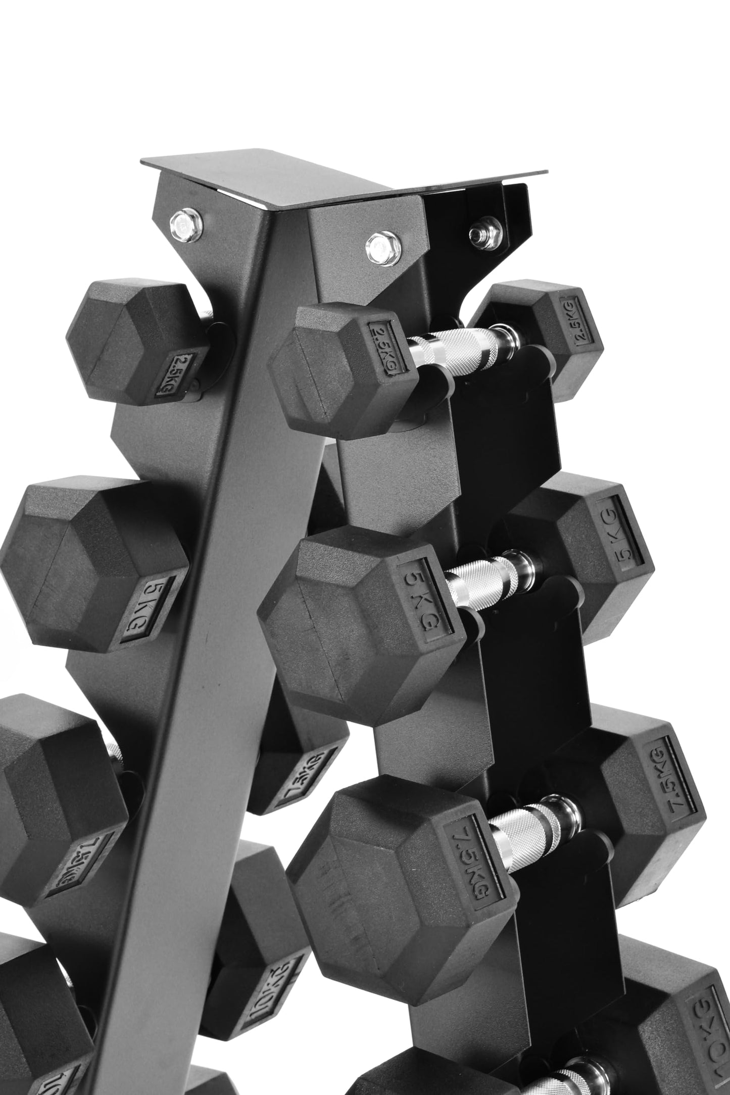 - Equipped Gym | Weights Dumbbells Set | A Shaped 6 Tier Rack Stand -