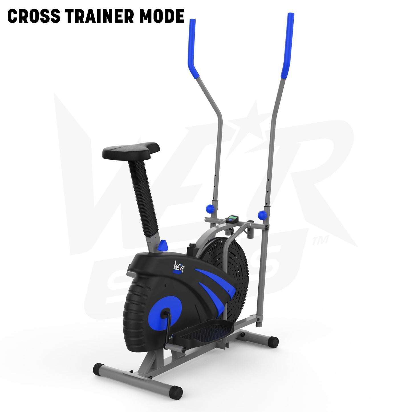 - We R Sports 2-IN-1 Elliptical Cross Trainer & Exercise Bike Home Fitness Cardio Workout Machine (Blue)