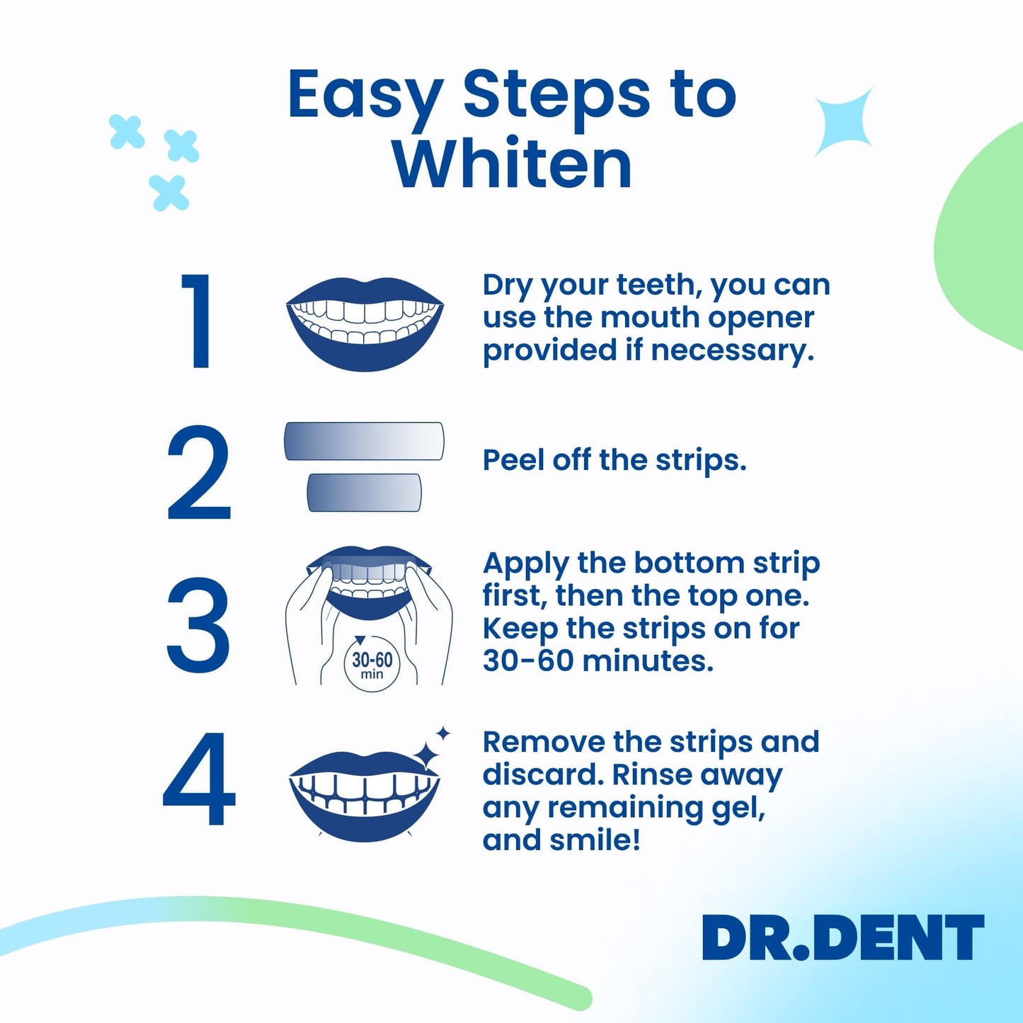- DRDENT Professional Teeth Whitening Strips 21 Treatments | Safe for Enamel | Non Sensitive Teeth Whitening -
