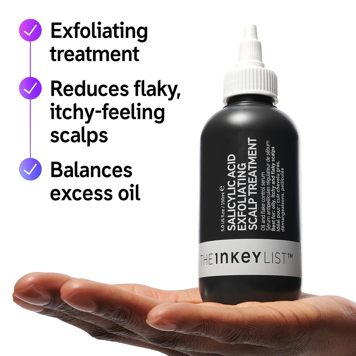 - The INKEY List  | 2% Salicylic Acid Exfoliating Scalp Treatment | Reduce Flakes Itchiness and Control Oiliness | 150ml -
