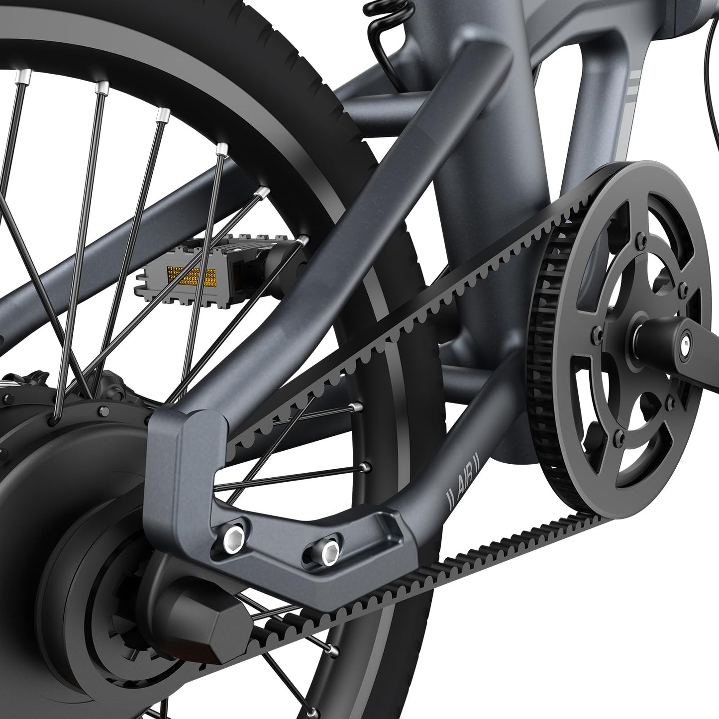 A Dece Oasis ADO Air 20S Folding E-Bike, Electric Bike Equipped with Carbon Belt/Torque Sensor/Hydraulic Disc Brakes/APP City Commuting, Electric Bike for Adults(Shock Absorption Version)