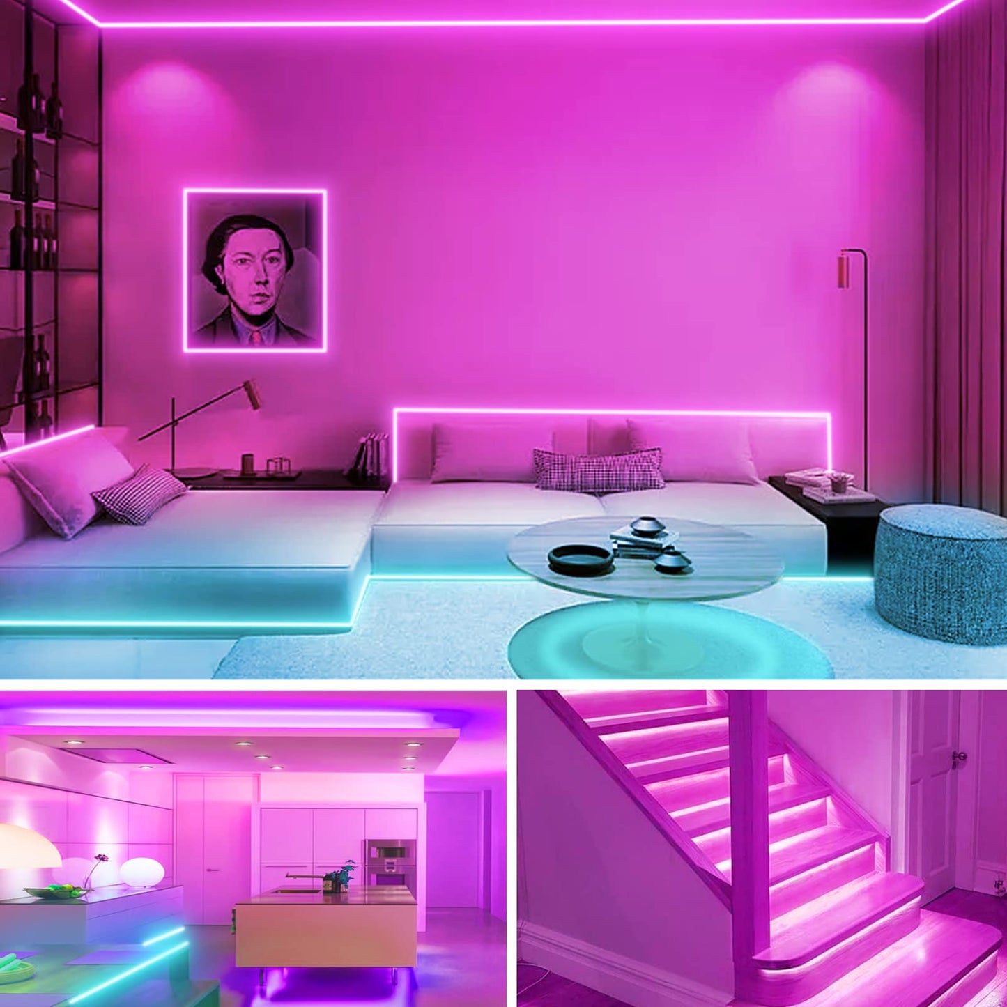 - KSIPZE 30m Led Strip Lights | RGB Music Sync Color Changing Led Lights -