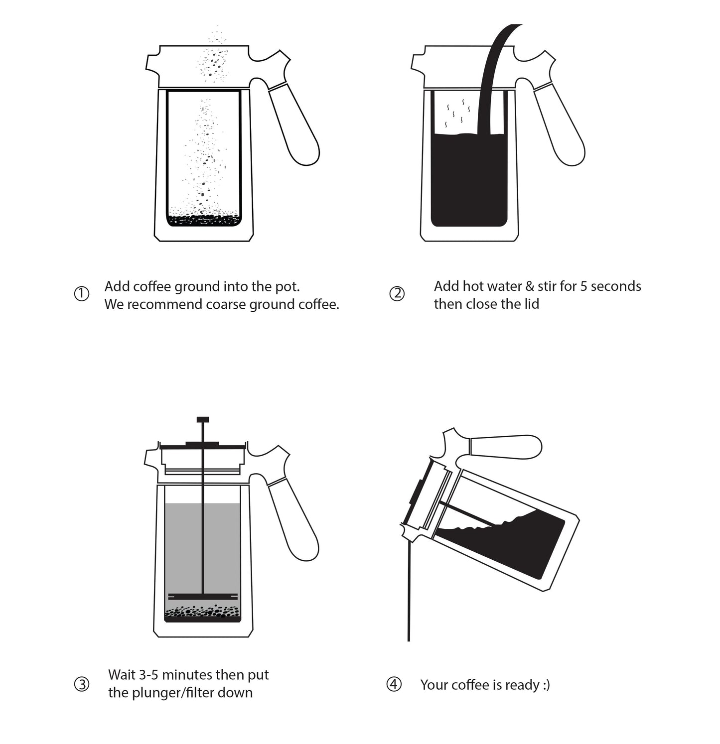 - Heemburg French Press Thermal Coffee Maker | Cafetière | Thermo Double Wall Insulated -