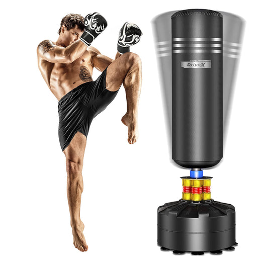 - Dripex Adult Free Standing Boxing Punch Bag | Heavy Duty Punching Bag Stand with Suction Cup Base | 69'' (Black) -