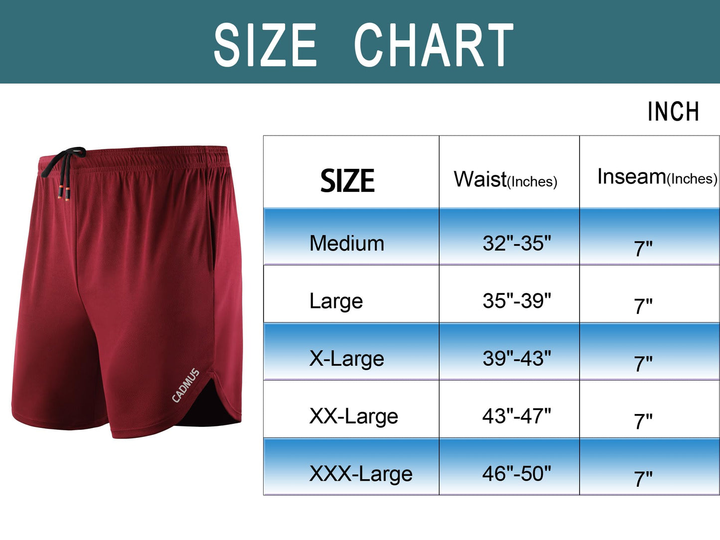 Cadmus Men's 2 in 1 Running Shorts with Liner,Dry Fit Workout Shorts with Pockets,1070,2 Pack,Black/Red,XL