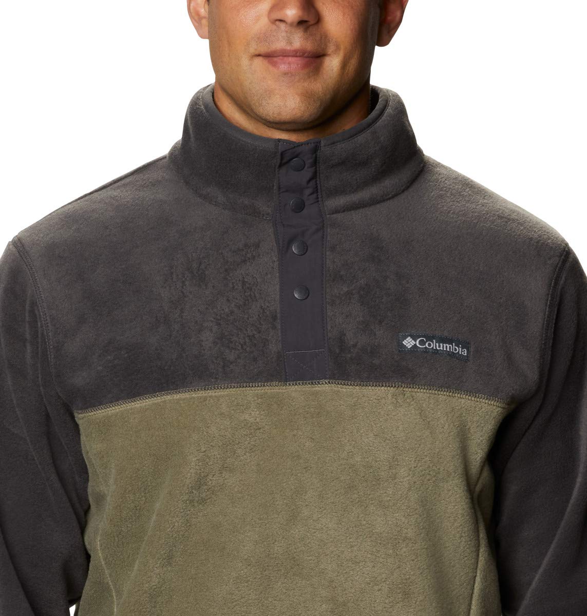 Columbia Men's Steens Mountain Half Snap Fleece Pull Over, Stone Green x Shark, Size M