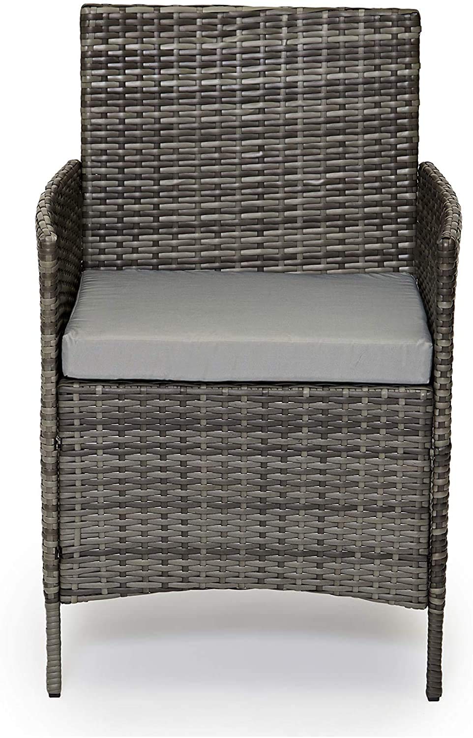 - EVRE Grey Rattan Garden Furniture Set | Patio Conservatory Balcony Indoor Outdoor 4 Seater -
