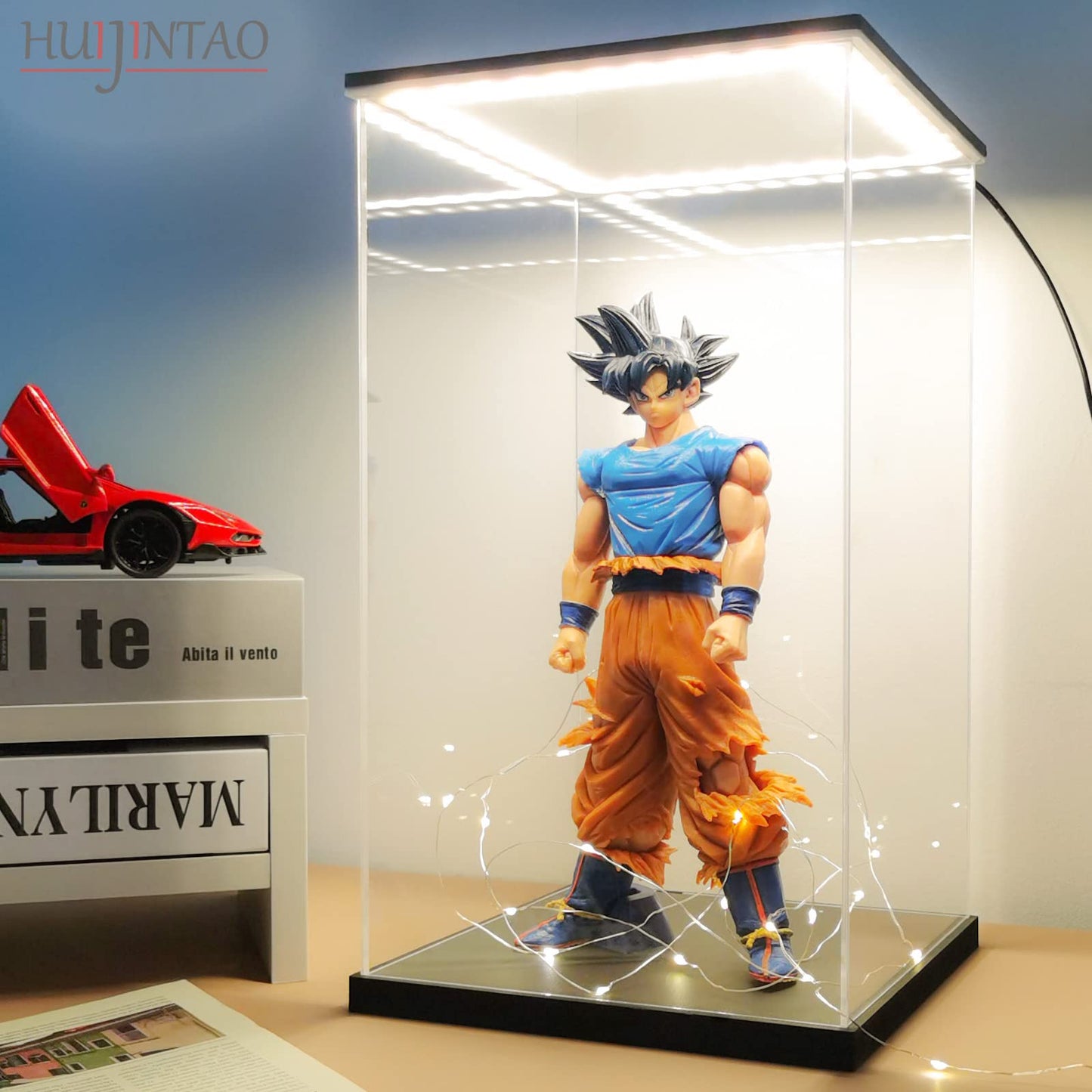 - Huijintao Clear Acrylic Display Case With Led Light | Dustproof Showcase For Toys & Collectibles -