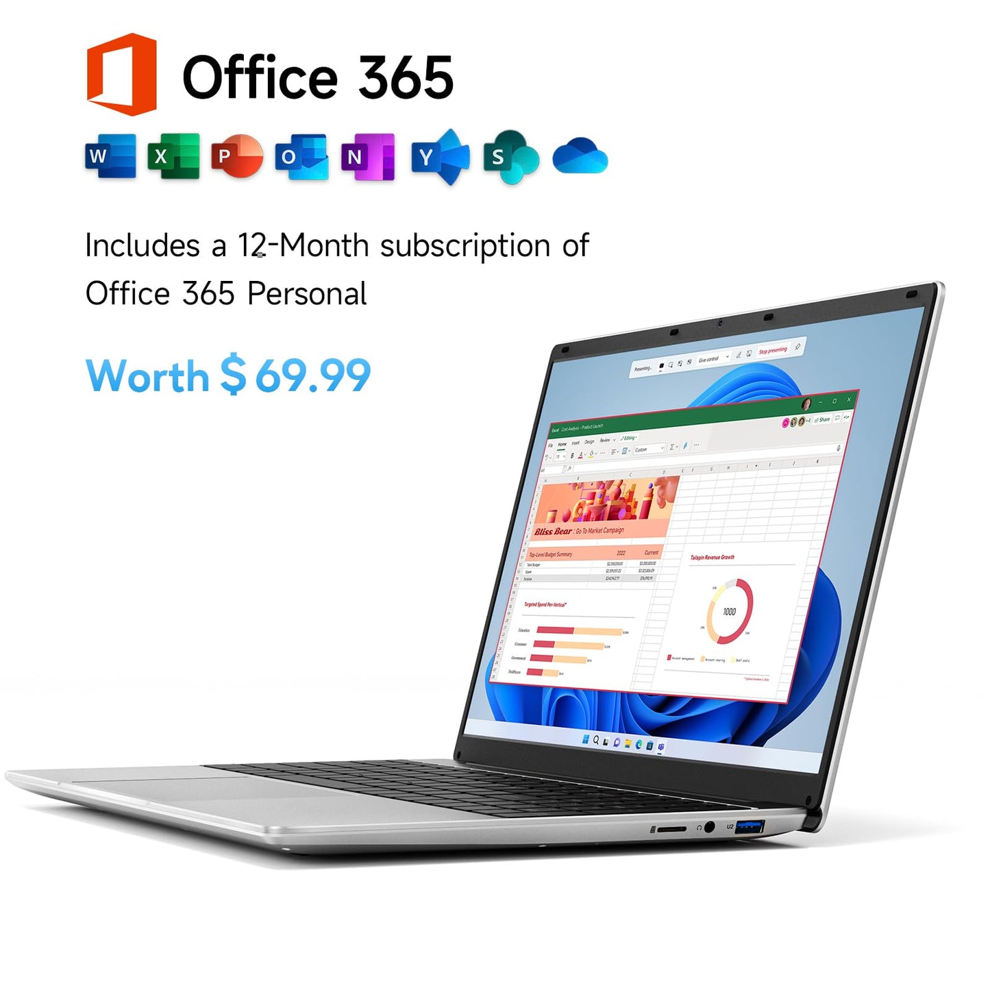 - jumper Laptop | 15.6 inch Full HD Display | 4GB DDR4 RAM 128GB SSD | 5205U Processor | 38Wh Battery | Dual Stereo Speakers | USB3.0 | Office 365 1-Year Subscription -