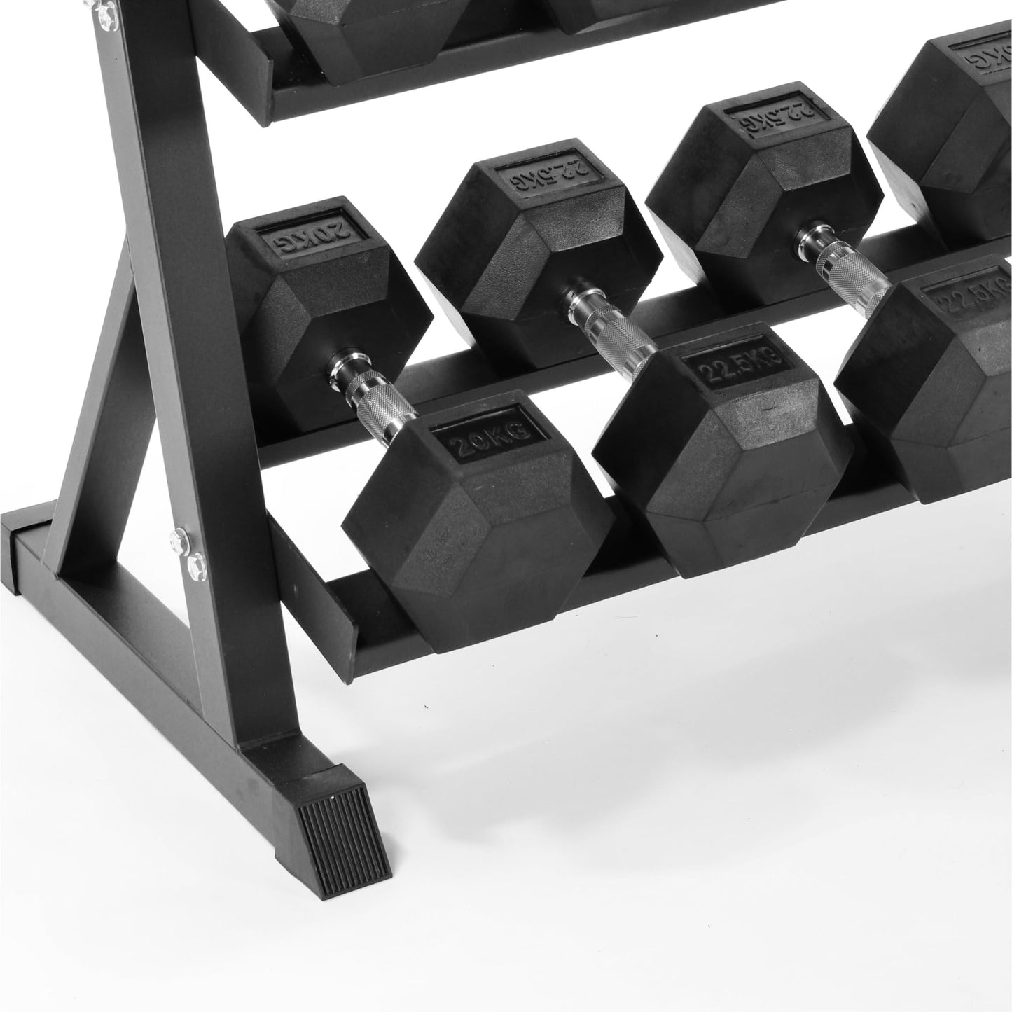 - Equipped Gym | Weights Dumbbells Set | Horizontal 3 Tier Rack Stand -
