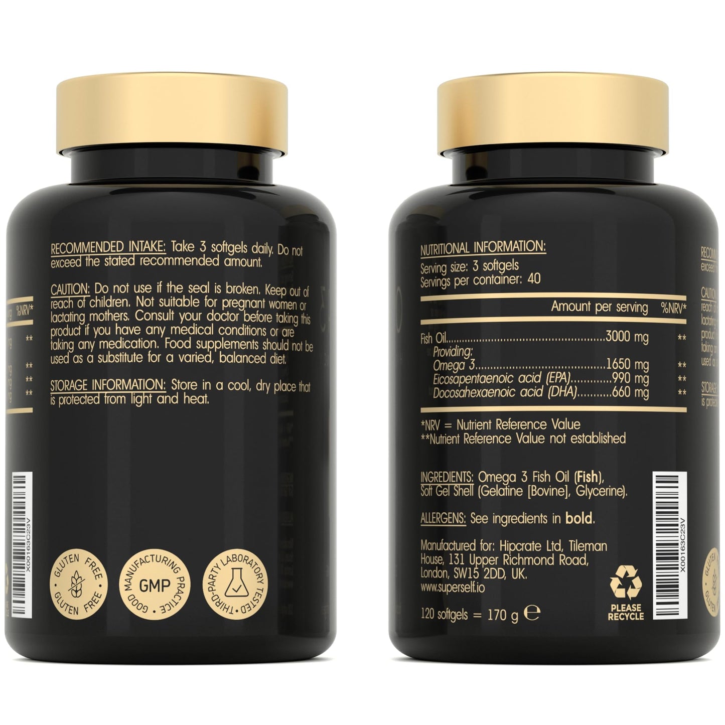 - Fish Oil Omega 3 Capsules High Strength | 3000mg Triple Potency | Easy to Swallow -