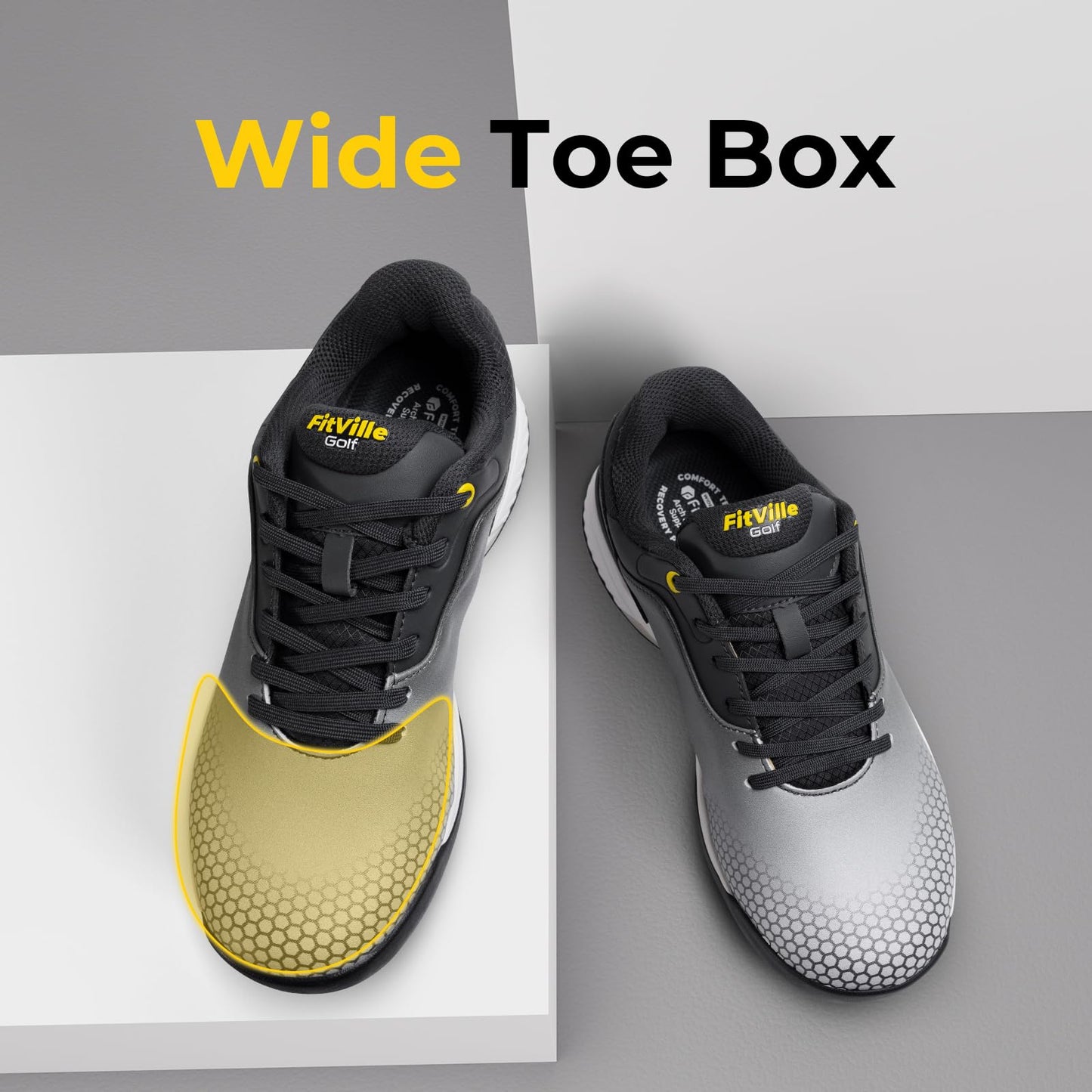 - FitVille Mens Golf Shoes Extra Wide Fit | Casual Sneakers -