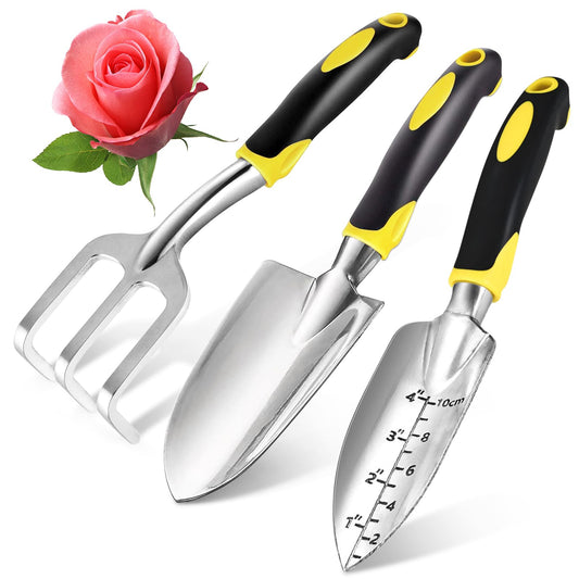 - Garden Tool Set 3 Piece Aluminum Gardening Tools Kit -