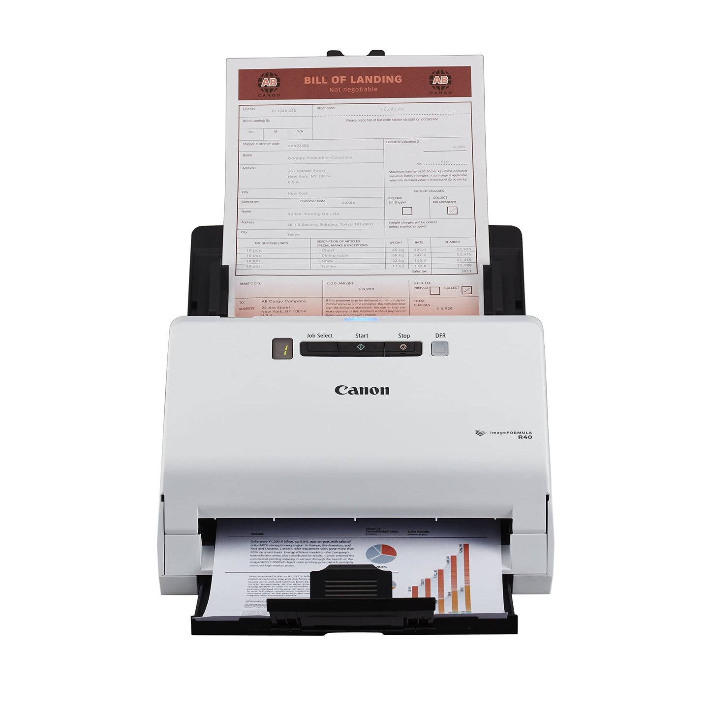 Canon imageFORMULA R40 document scanner - A4 duplex, double sided scanner, USB, Easy to use Software