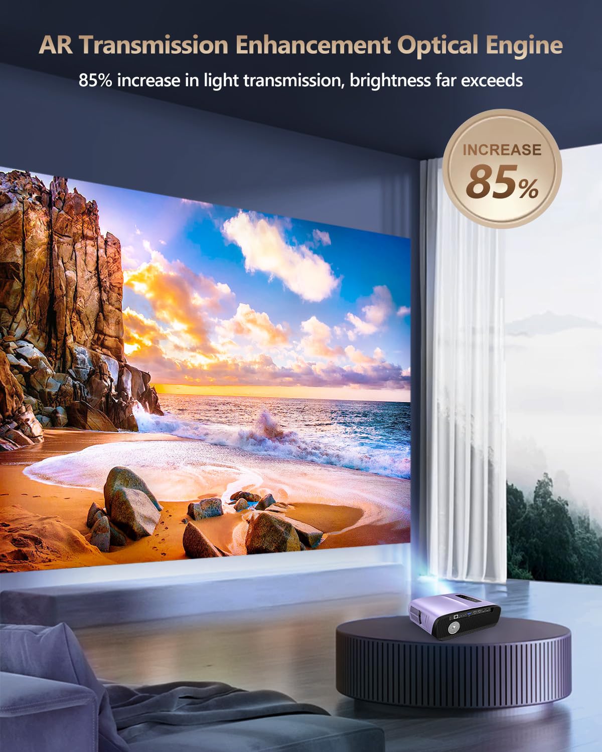 - Ultra HD Daylight Projector 1000ANSI | 4K Projector Home Cinema -
