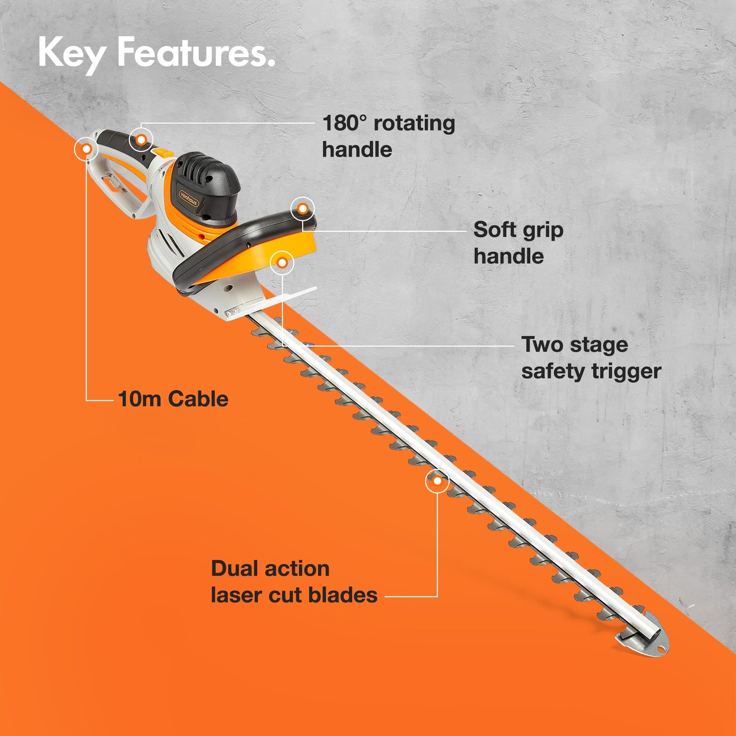 - VonHaus Hedge Trimmer 710W – Electric Lightweight Cutter for Hedges, Branches, Shrubs
