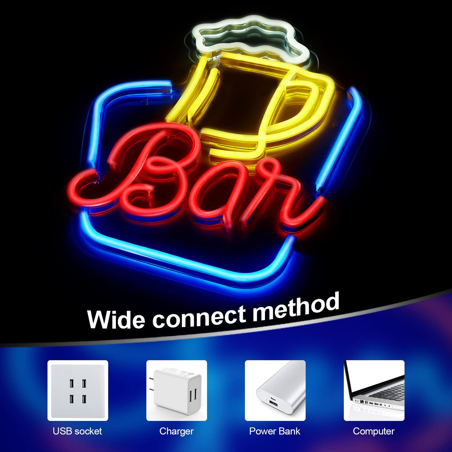 - FITNATE Neon Bar Sign | LED Neon Light Sign USB Powered Decorative Bar -
