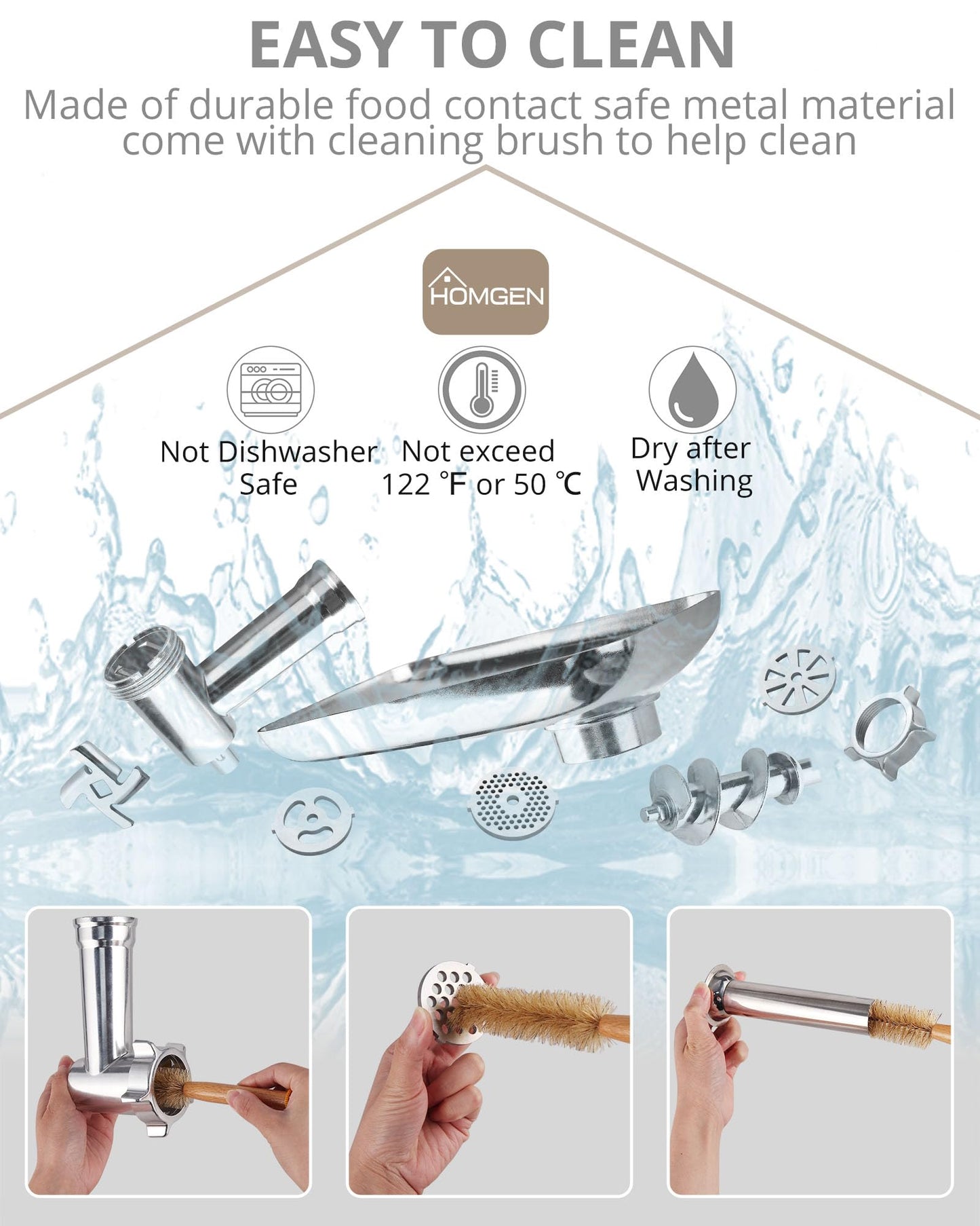 - HOMGEN Meat Grinder Attachment For All Kitchenaid Stand Mixers -