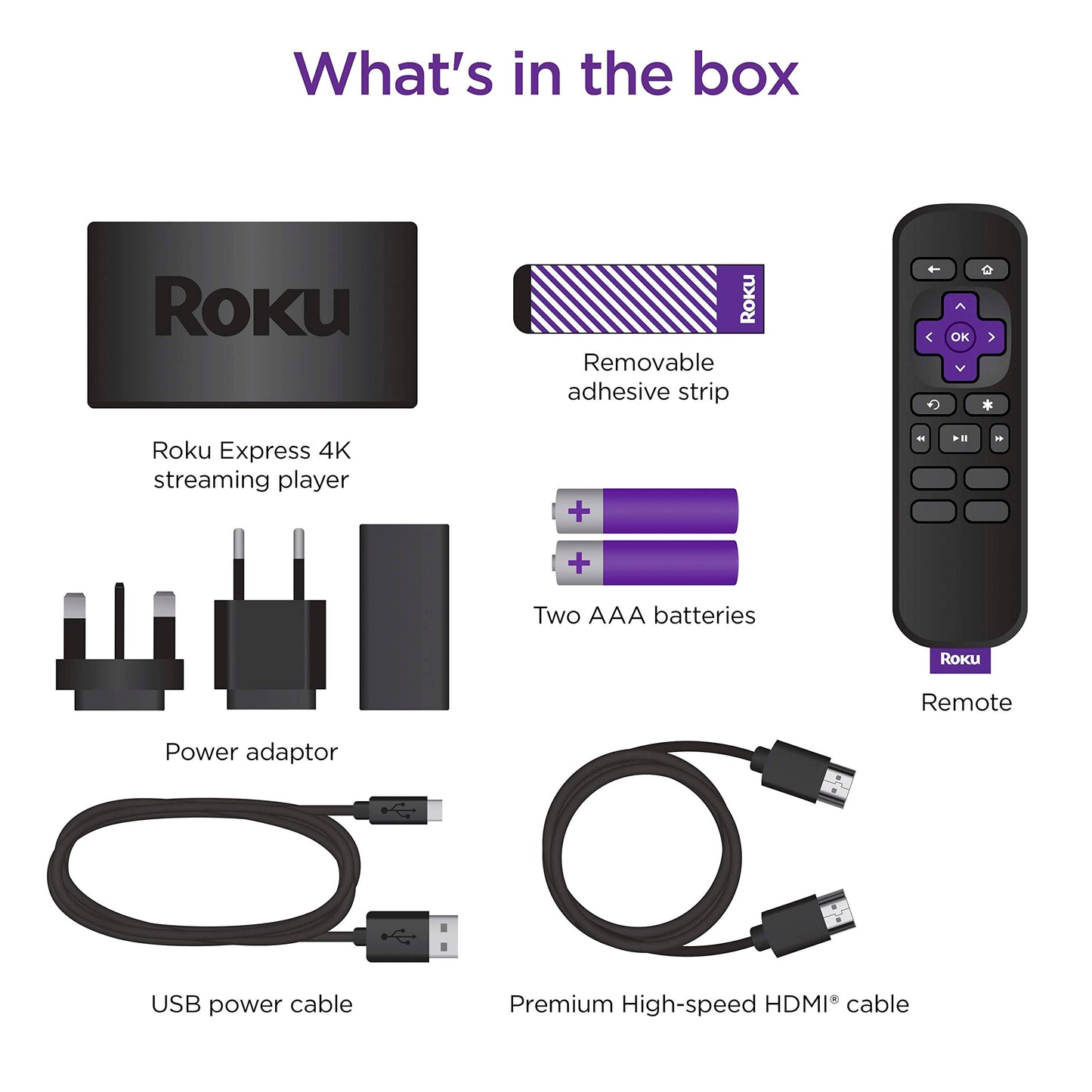 - Roku Express 4K | HD/4K/HDR Streaming Media Player -