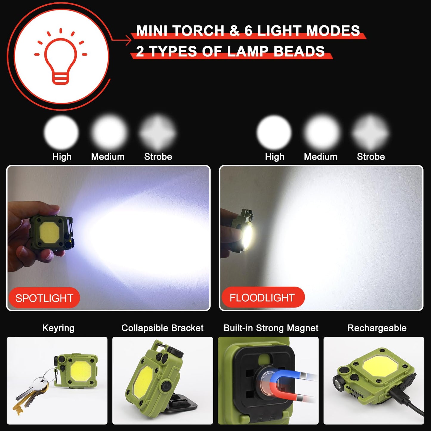 - WOWNIGHT Torches LED Super Bright Rechargeable, 30000 Lumens