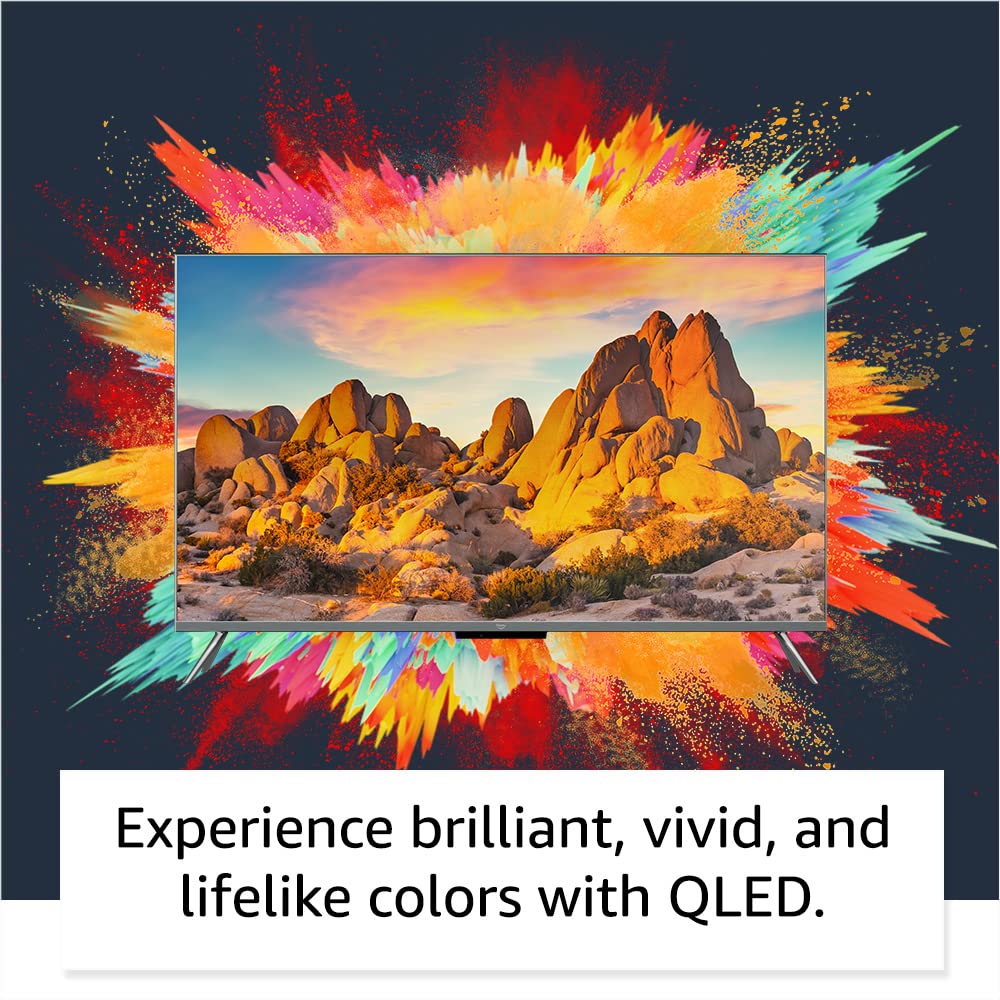 Amazon Fire TV 55-inch Omni QLED series 4K UHD smart TV, Dolby Vision IQ, local dimming, hands free with Alexa