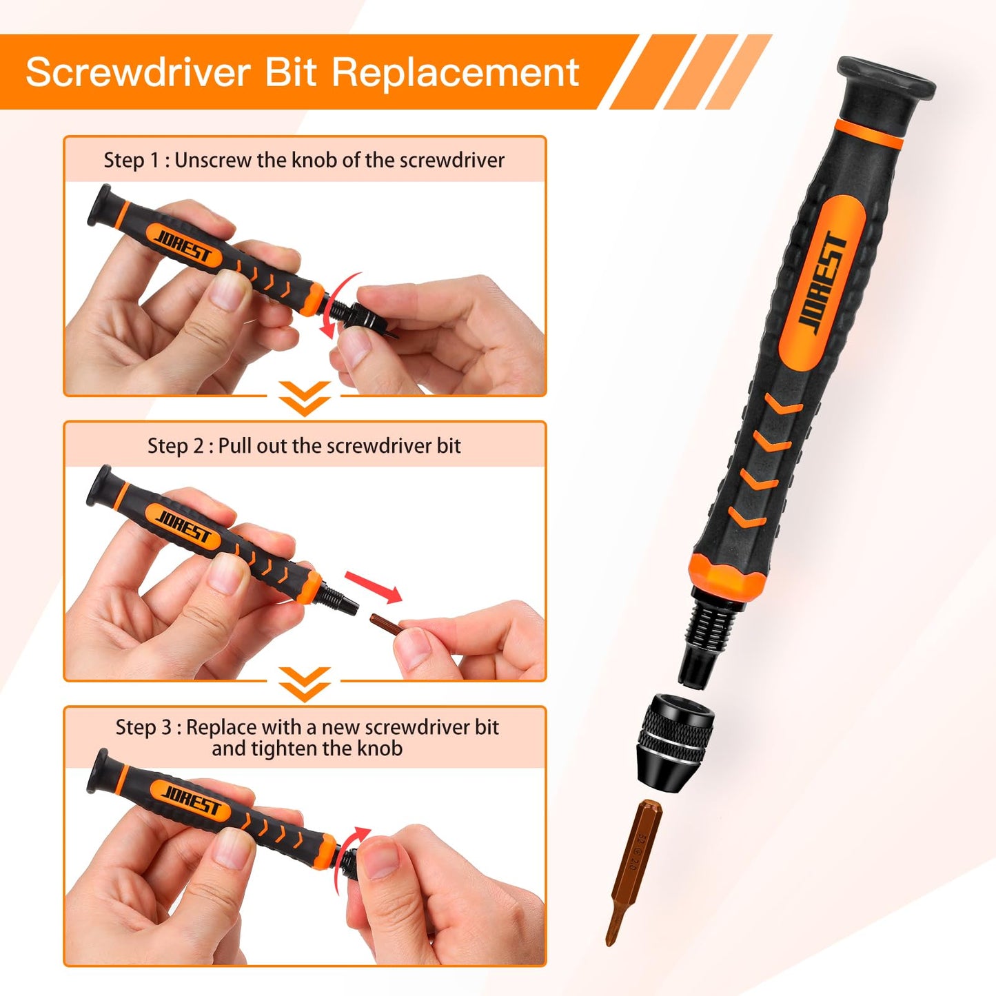 - JOREST 38Pcs Precision Screwdriver Set | Tool Kit With Security Torx T5 T6 T8 T9 -