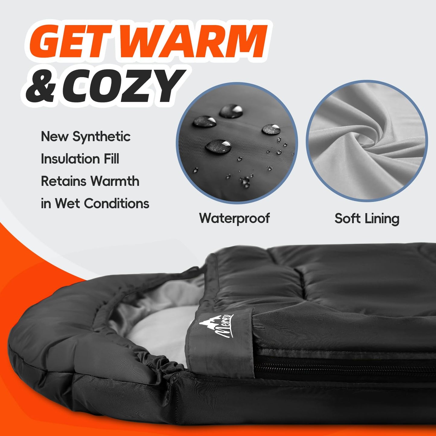 - MEREZA Sleeping Bags | XL |  Large Wide Sleeping Bag for Camping -