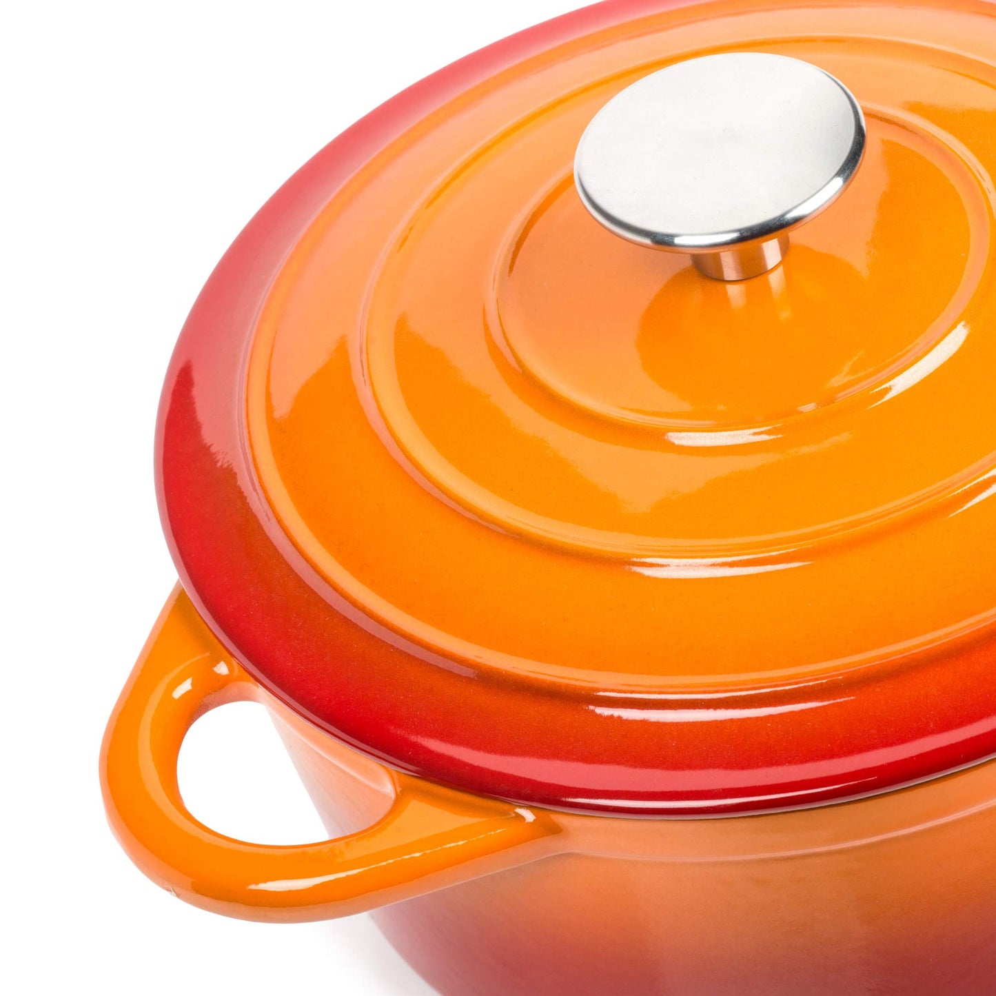 - Round Casserole Dish | Cast Iron Cauldron Induction and Gas Safe Non Stick Dutch Oven Roaster with Lid -