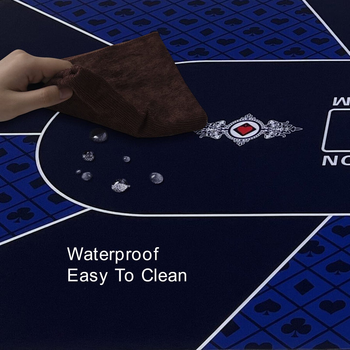 - FURUISEN Upgraded Waterproof Poker Mat 180 x 90 cm | 8 Player Portable Rubber Texas Hold'em Poker Table -