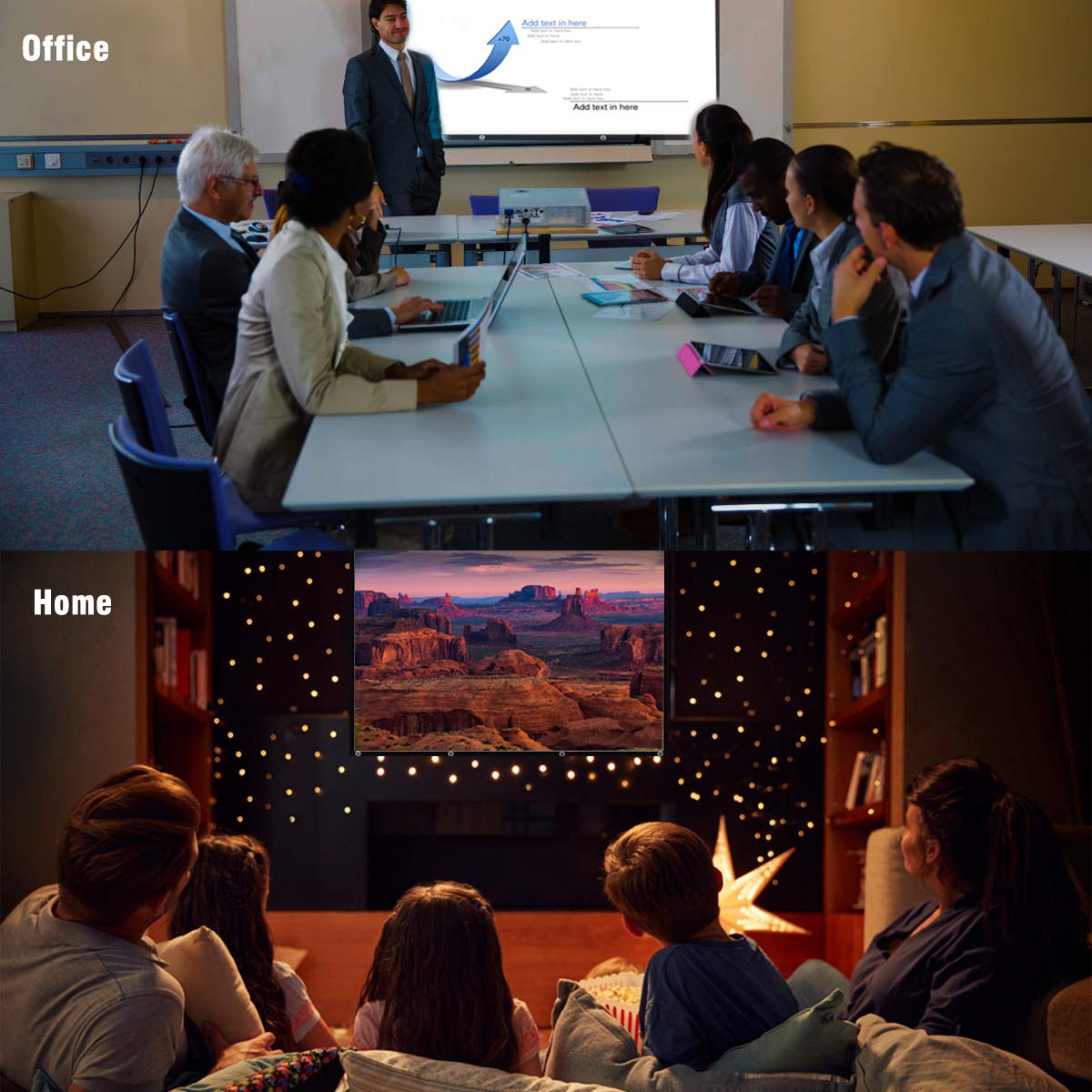 - Projector Screen 100 Inch | Portable Projector Screen | 16:9 HD 4K Screen -