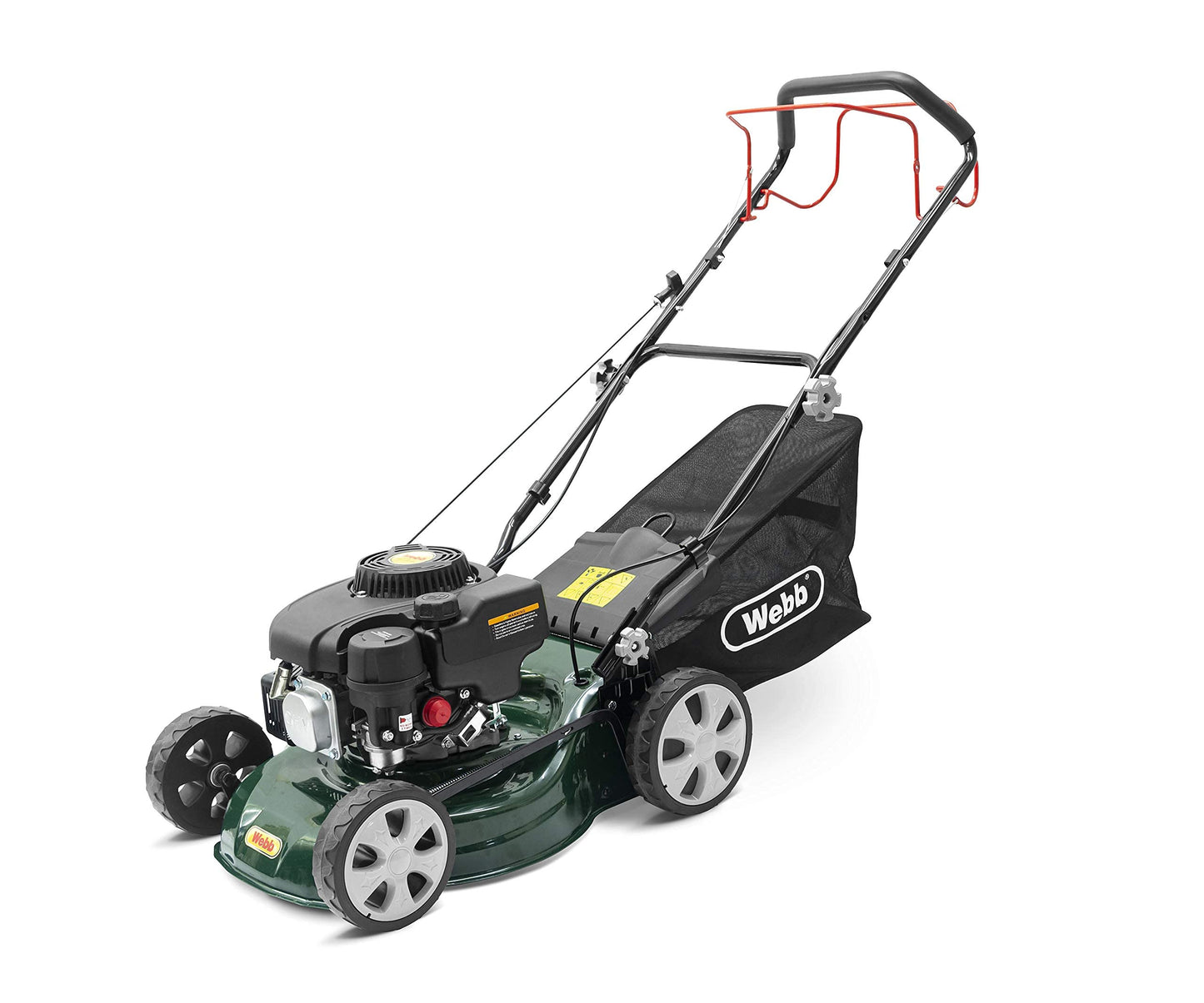 - Webb WER410SP 16”/41cm Self Propelled Rotary Petrol Lawnmower, 132cc 4-Stroke Engine