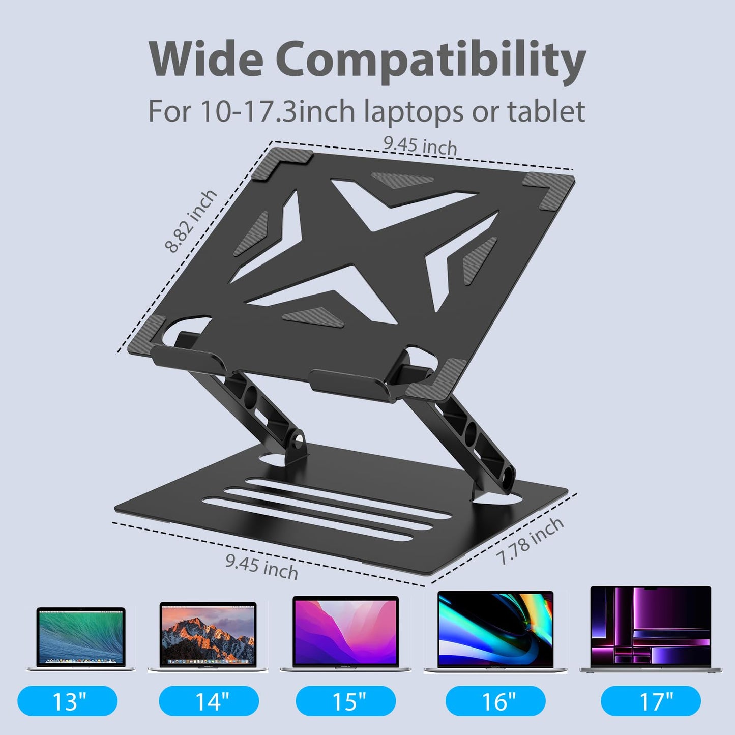 - Nayka Adjustable Laptop Stand for Desk | Metal Foldable Laptop Riser -