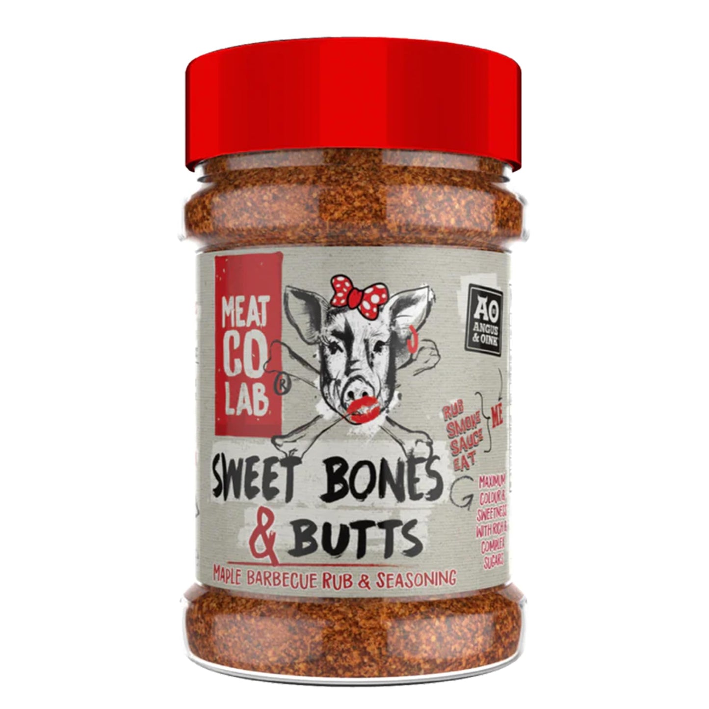Angus & Oink | Sweet Bones & Butts | Maple BBQ Rub and Seasoning | Gluten-Free, No Preservatives | Ideal for Smoking, Grilling & Oven | 200g