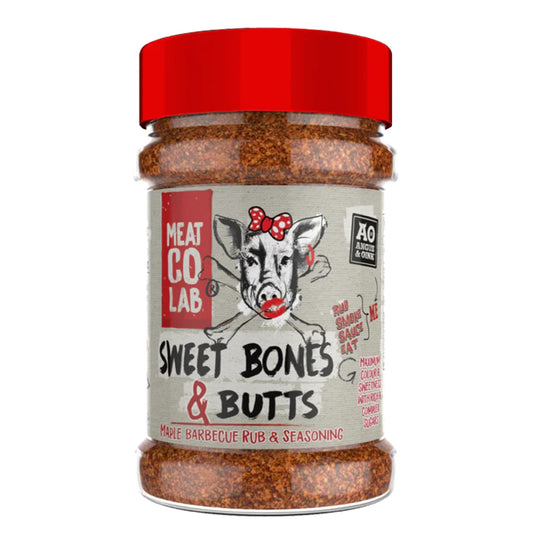 Angus & Oink | Sweet Bones & Butts | Maple BBQ Rub and Seasoning | Gluten-Free, No Preservatives | Ideal for Smoking, Grilling & Oven | 200g