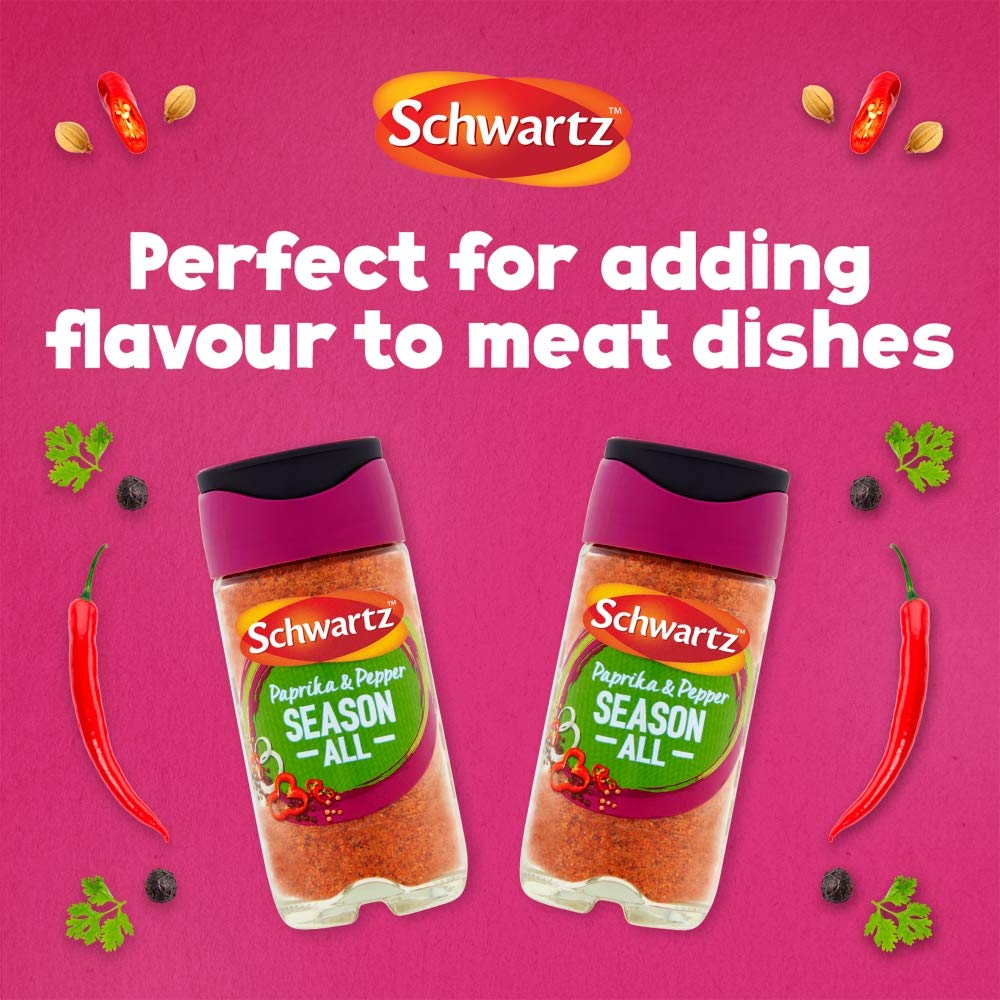 - Schwartz Season All Salt | Paprika and Pepper 70 G | Jar | Pack of 6 | Expertly Blended with Paprika, Black Pepper & Celery Seeds -