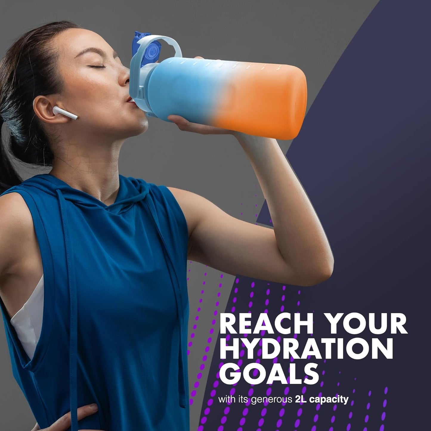 - KAYMAN 2L Motivational Water Bottle With Lockable Lid | Removable Straw And Handle –