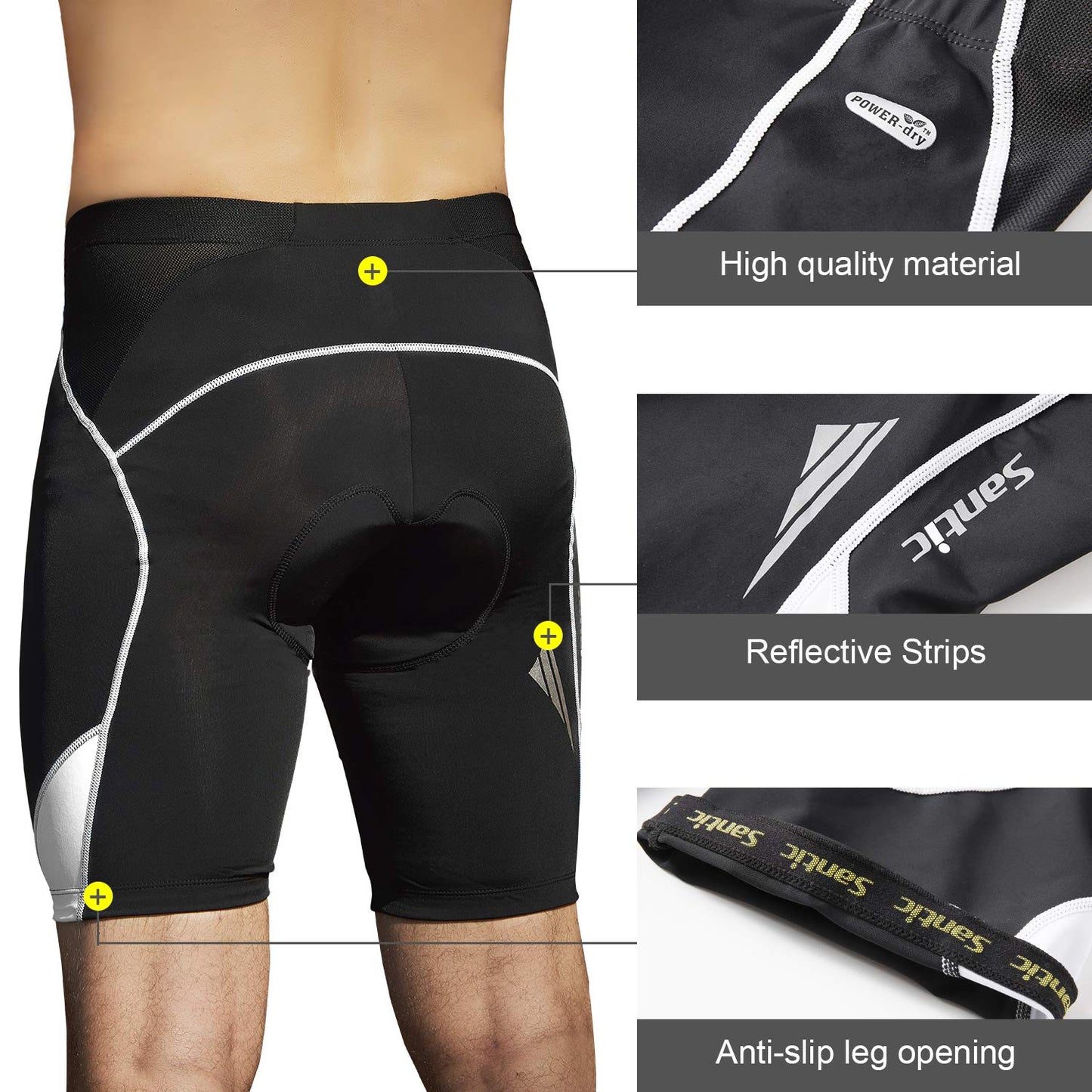 - Santic Mens Cycling Shorts | Padded Cycle Shorts -