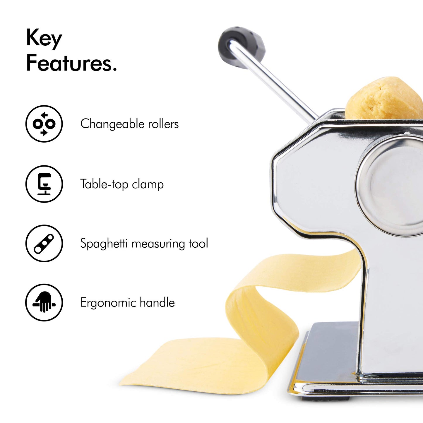 - VonShef Manual Pasta Machine, Professional Stainless Steel Pasta Maker
