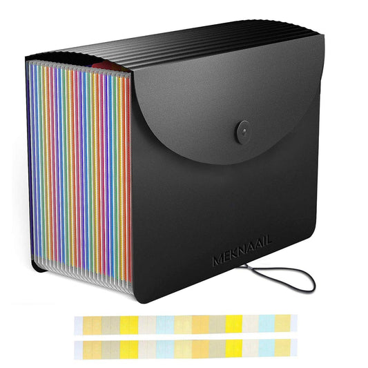 - Meknaail File Organiser | 24 Pockets Document Organiser -