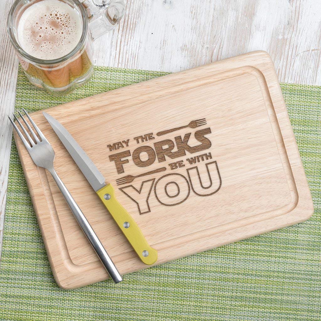 - May The Forks Be with You Star Wars Wooden Chopping Board -
