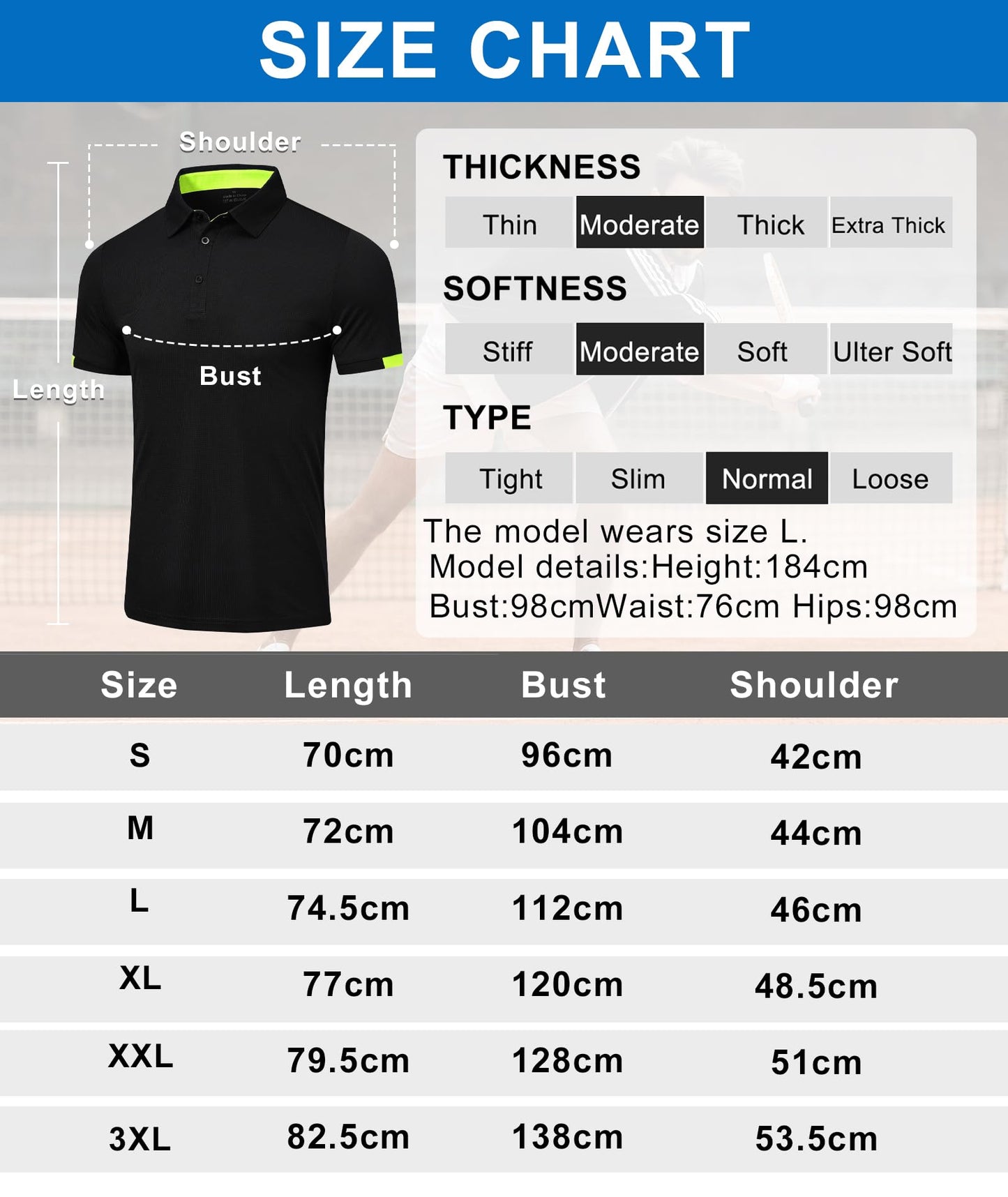 Csqtongan 3 Pack Men's Golf Polo Shirts Short Sleeve Breathable Polo T Shirts Multipack, Black/Grey/Navy 3XL