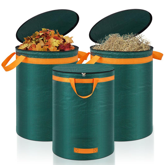- Eurhomewit 3 Pcs Green Garden Waste Bags 272L -