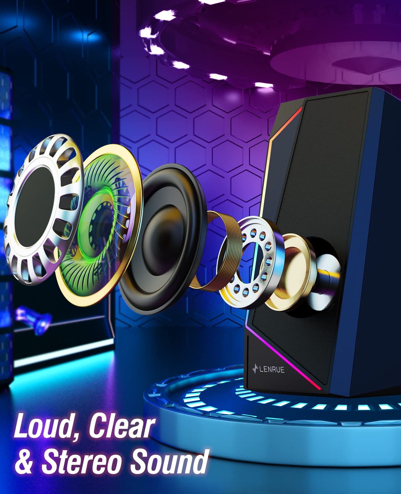 - LENRUE PC Speakers | USB/USB-C Powered Computer Speakers -