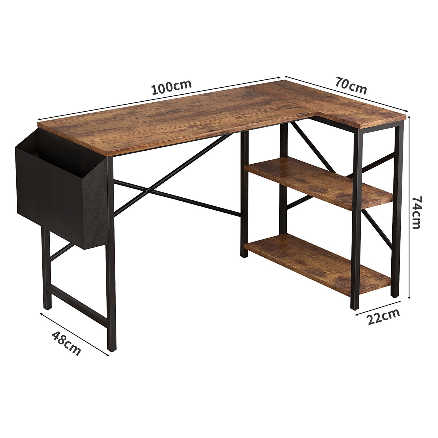 - MCC Direct L Shaped Corner Desk | Computer Desk | Study Office Desk | Gaming Desk -