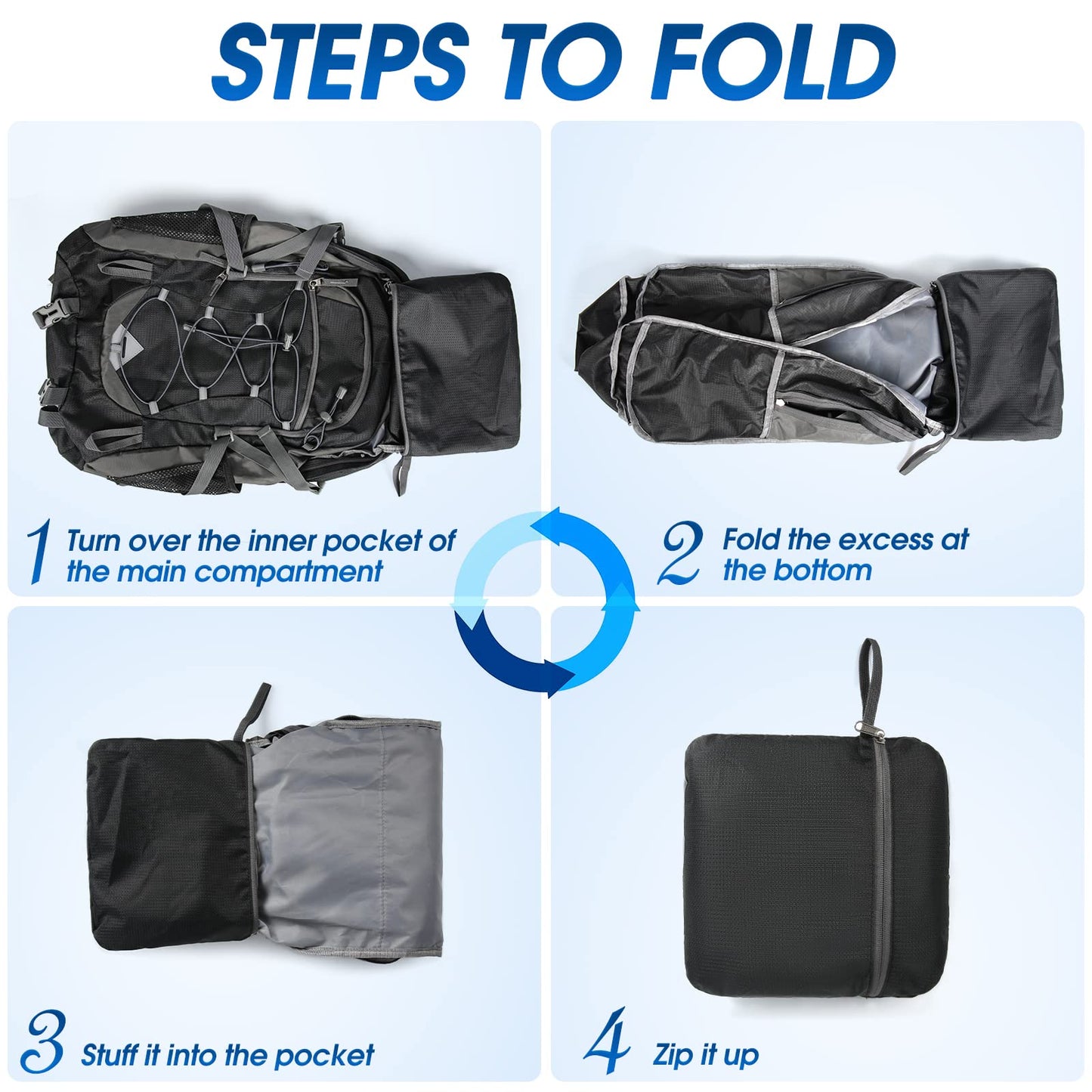 - IGOLUMON Hiking Backpack | 40L Lightweight Foldable Backpack -