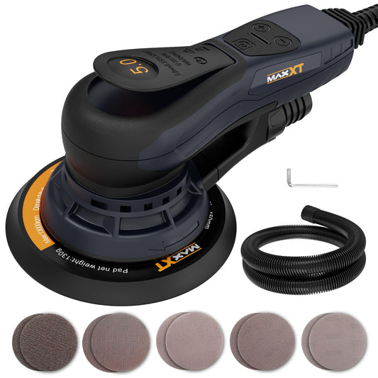 - MAXXT Brushless 5.0mm Random Orbital Sander | 230V Multi-Function | Variable Speed | Electric Orbital Sander -
